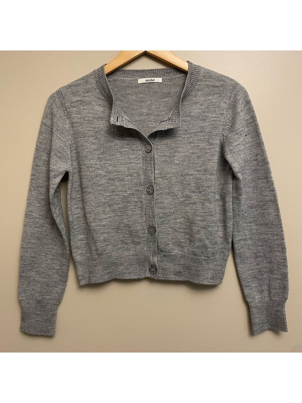Snidel Wool Blend Grey Knit Button Up Cardigan